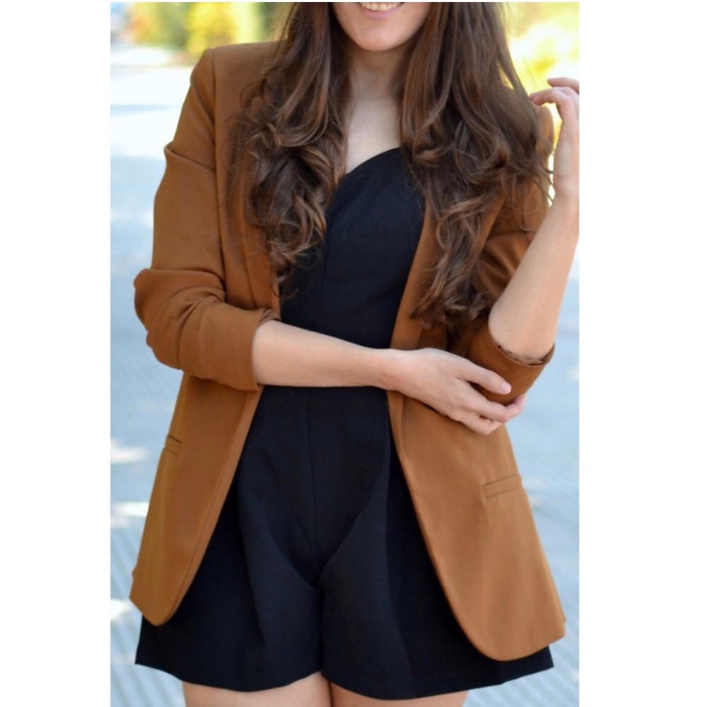 H&M Long Blazer in Camel